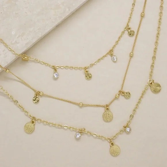 Ettika • Crystal Detailed Triple Layer Necklace - Picture 4 of 6